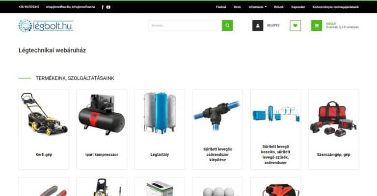 Légtechnikai webáruház Shoprenter keresőoptimalizálás