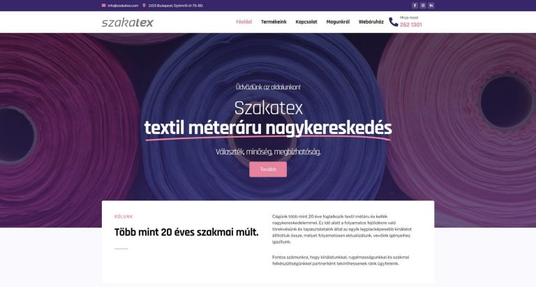 szakatex.com Wordpress weboldal készítés és SEO