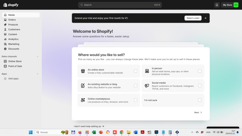 Webshop indítás a Shopify segítségével