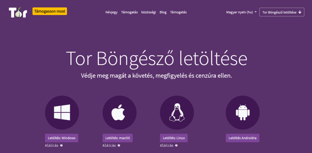 A Tor böngésző biztonságos internetezést biztosít.