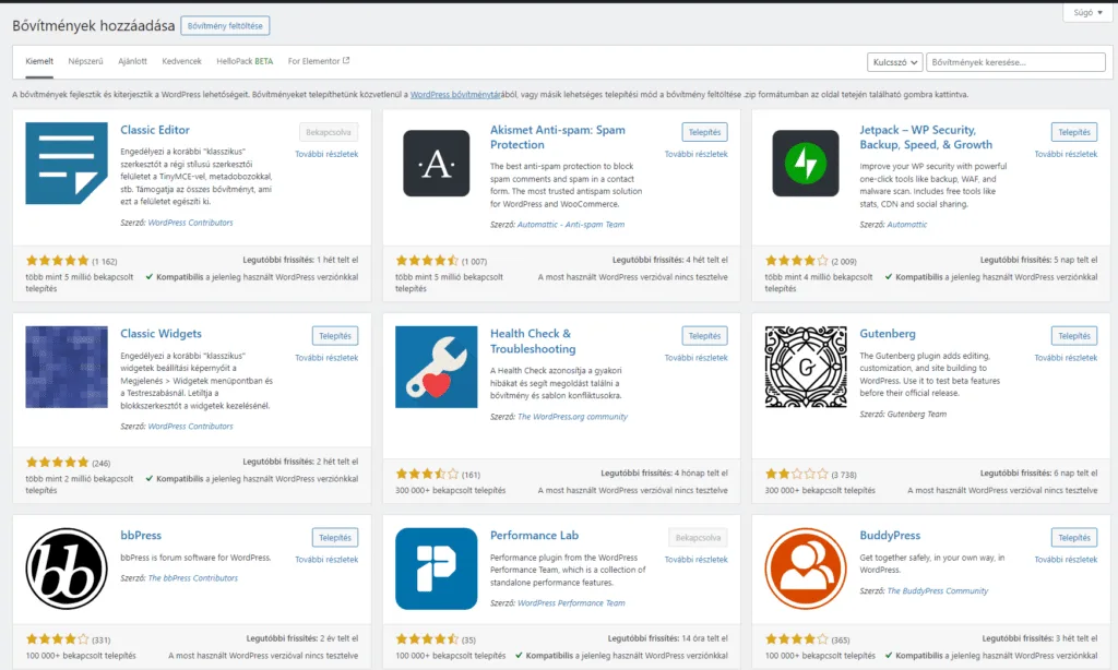 A WordPress bővítmények hasznos funkciókat adhatnak a weboldaladhoz.