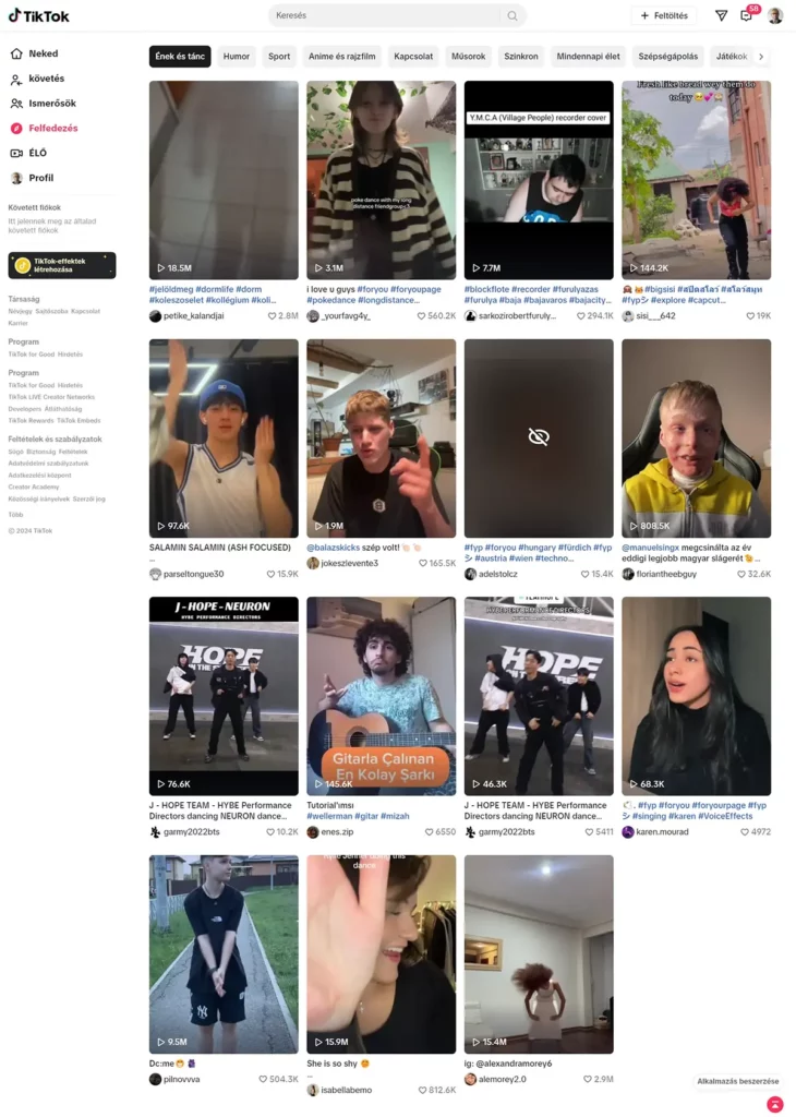 A TikTok egyre népszerűbb online marketing felület.