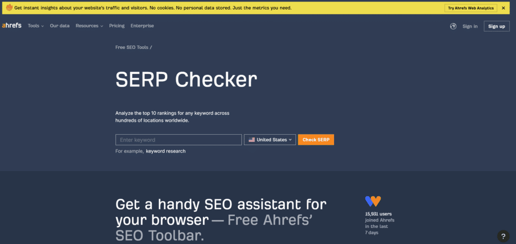 Google SERP jelentése, SERP elemzés Ahrefs SERP Checker: Helyi SERP elemzés, Helyezési nehézség értékelése, Organikus keresési forgalom elemzése, SERP pozícióelőzmények